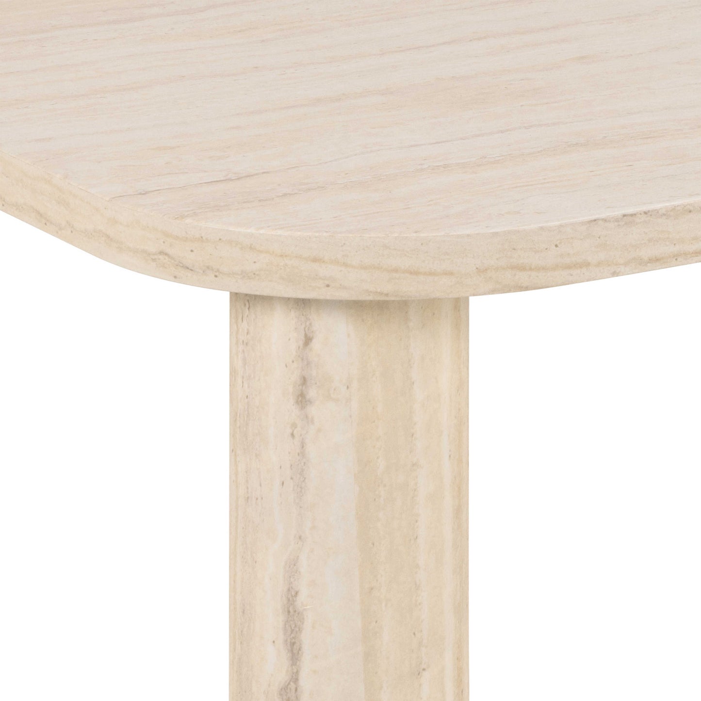 Frankfurt Rectangular Travertine Look Coffee Table Rounded Corners