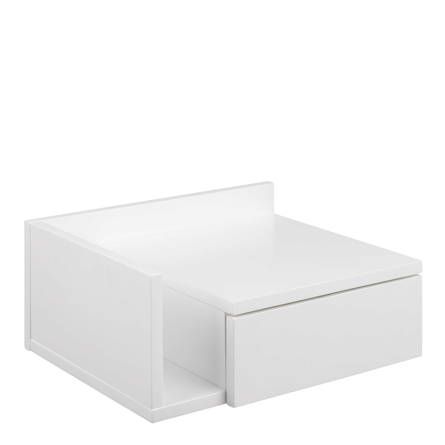 Sydney 1 Drawer Wall Mounted White Square Bedside Table