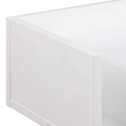 Sydney 1 Drawer Wall Mounted White Square Bedside Table