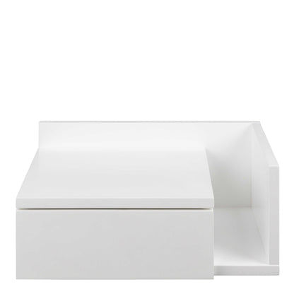 Sydney 1 Drawer Wall Mounted White Square Bedside Table