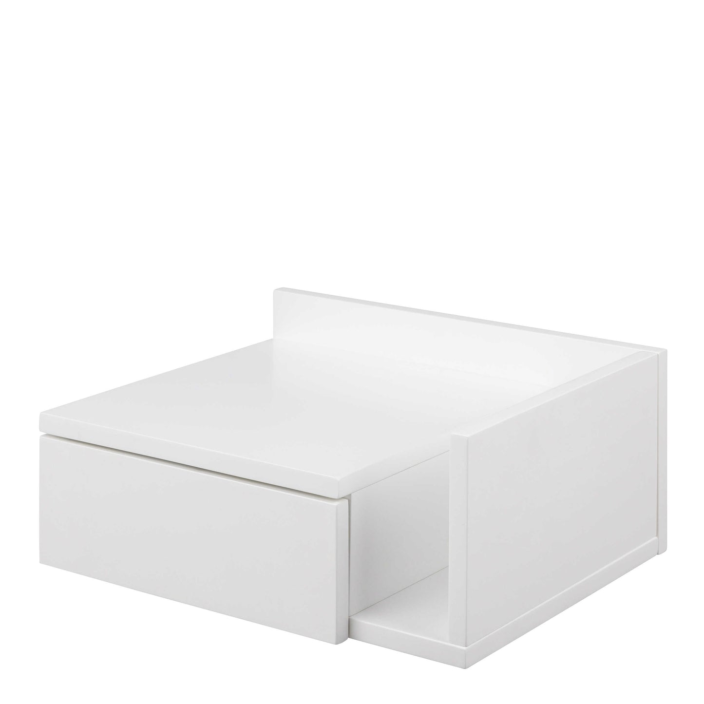 Sydney 1 Drawer Wall Mounted White Square Bedside Table