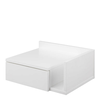 Sydney 1 Drawer Wall Mounted White Square Bedside Table