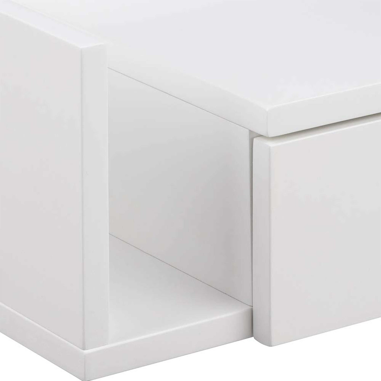 Sydney 1 Drawer Wall Mounted White Square Bedside Table