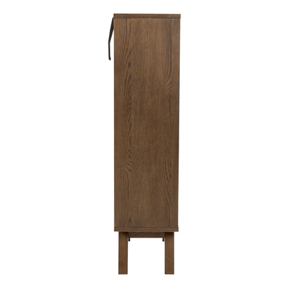 Kotka Dark Oak Wood Display Cabinet 2 Drawers 2 Shelves