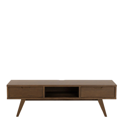 Jyvaskyla Dark Oak Wood TV Unit 2 Drawers