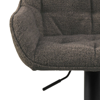 Buttonfern Set of 2 Vintage Brown Diamond Upholstered Swivel Bar Stool