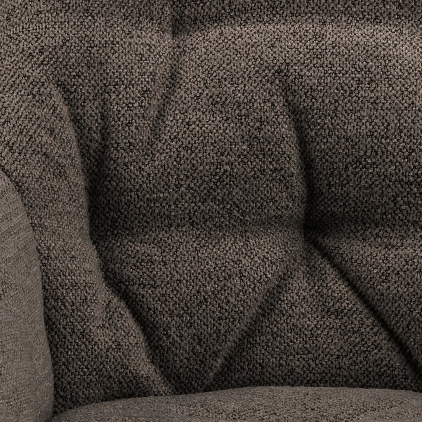 Buttonfern Set of 2 Vintage Brown Diamond Upholstered Dining Chairs with Armrest