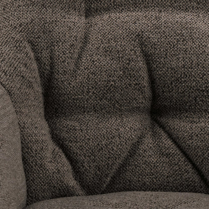 Buttonfern Set of 2 Vintage Brown Diamond Upholstered Dining Chairs with Armrest