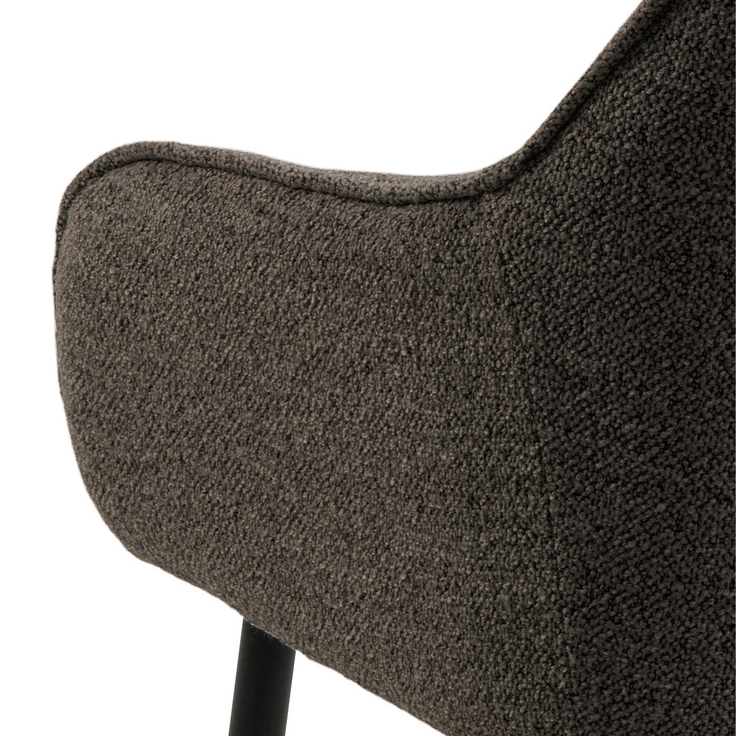 Buttonfern Set of 2 Vintage Brown Diamond Upholstered Dining Chairs with Armrest