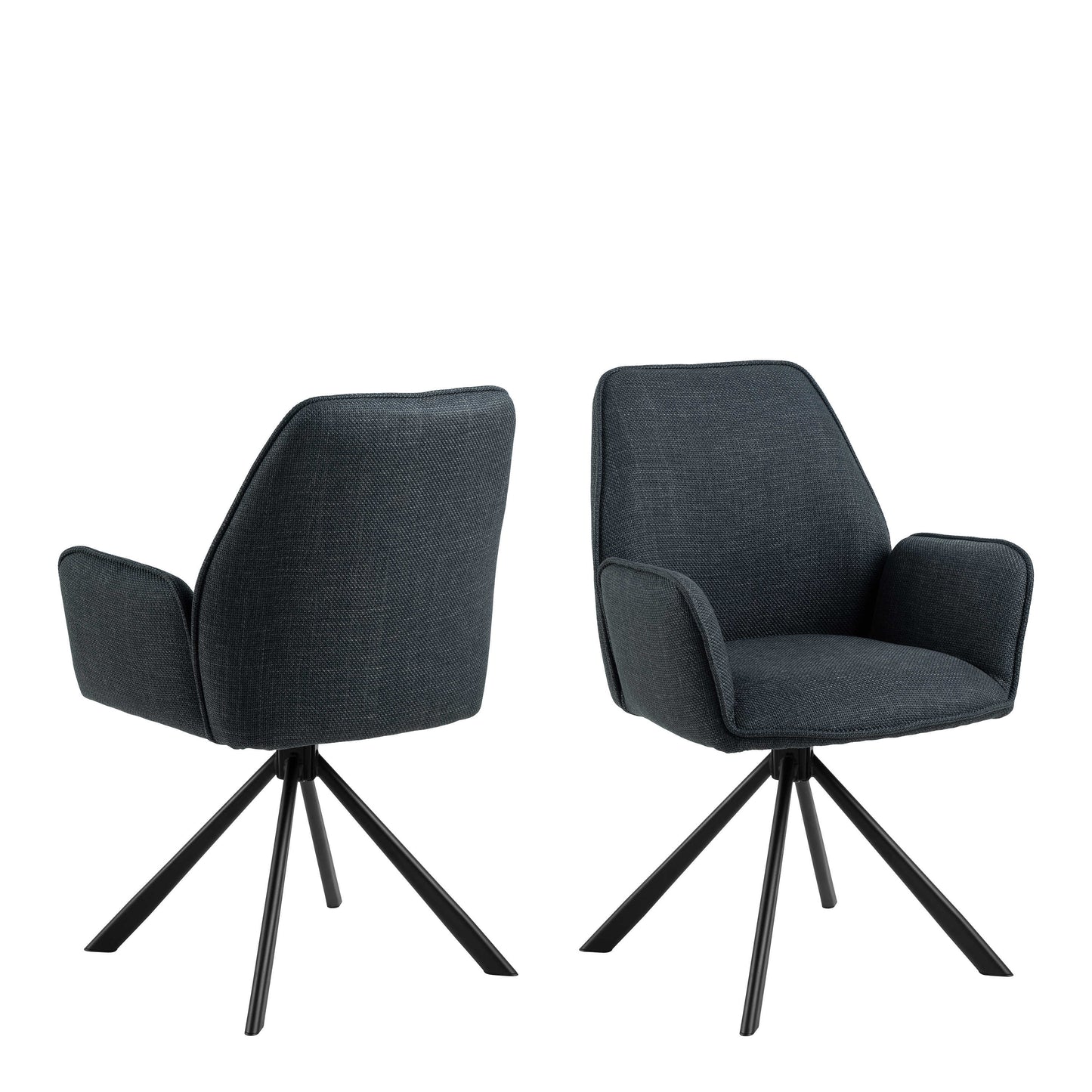 Fuglebjerg Grey Swivel Dining Chair with Armrest (1 Piece)