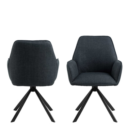 Fuglebjerg Grey Swivel Dining Chair with Armrest (1 Piece)