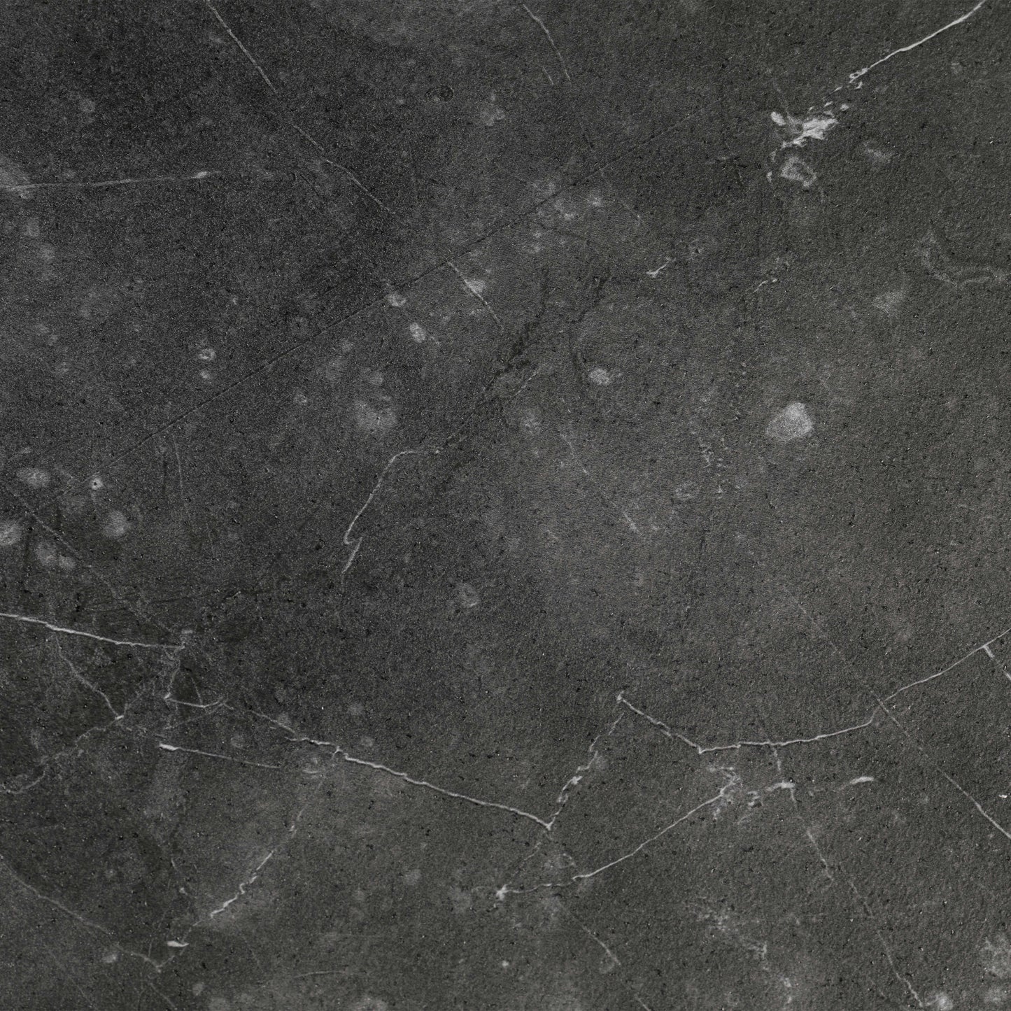 Dublin Black Marble Effect Round Bedside Table with Black Steel Frame