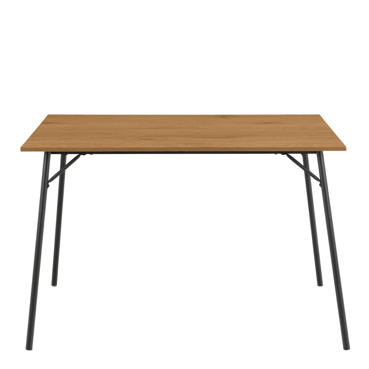 Lagos 4 Seater Rectangular Natural Wild Oak and Black Metal Dining Table
