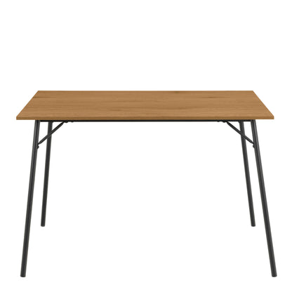 Lagos 4 Seater Rectangular Natural Wild Oak and Black Metal Dining Table