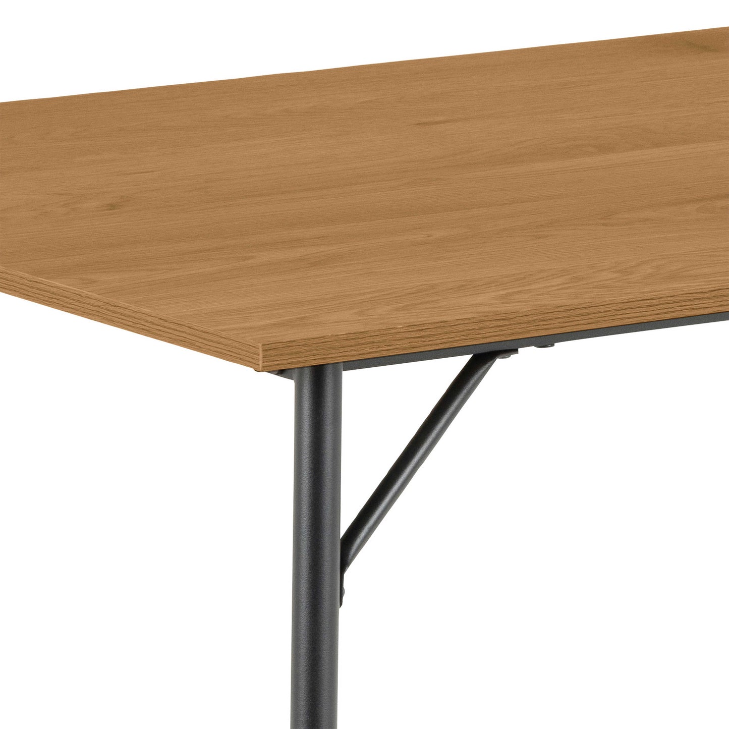 Lagos 4 Seater Rectangular Natural Wild Oak and Black Metal Dining Table