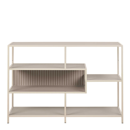 Paris Wide Grey Metal Bookcase 4 Shelves