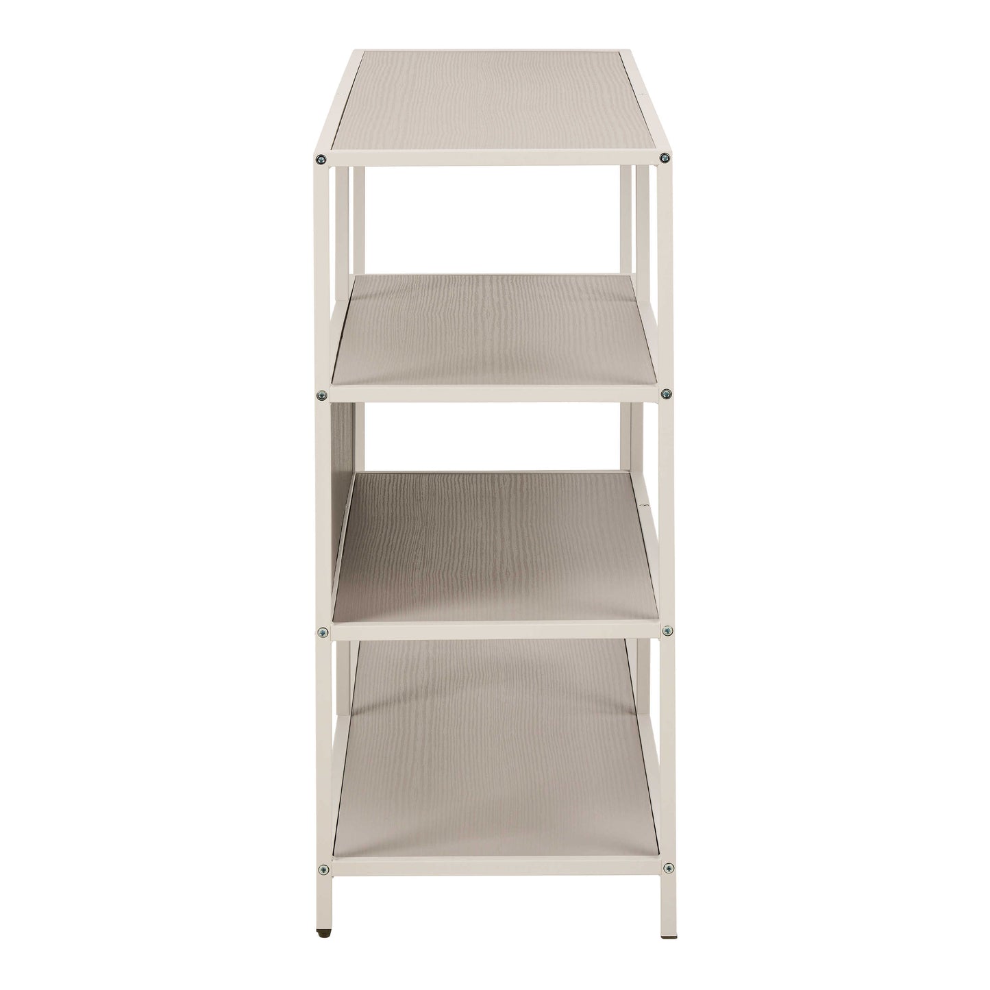 Paris Wide Grey Metal Bookcase 4 Shelves
