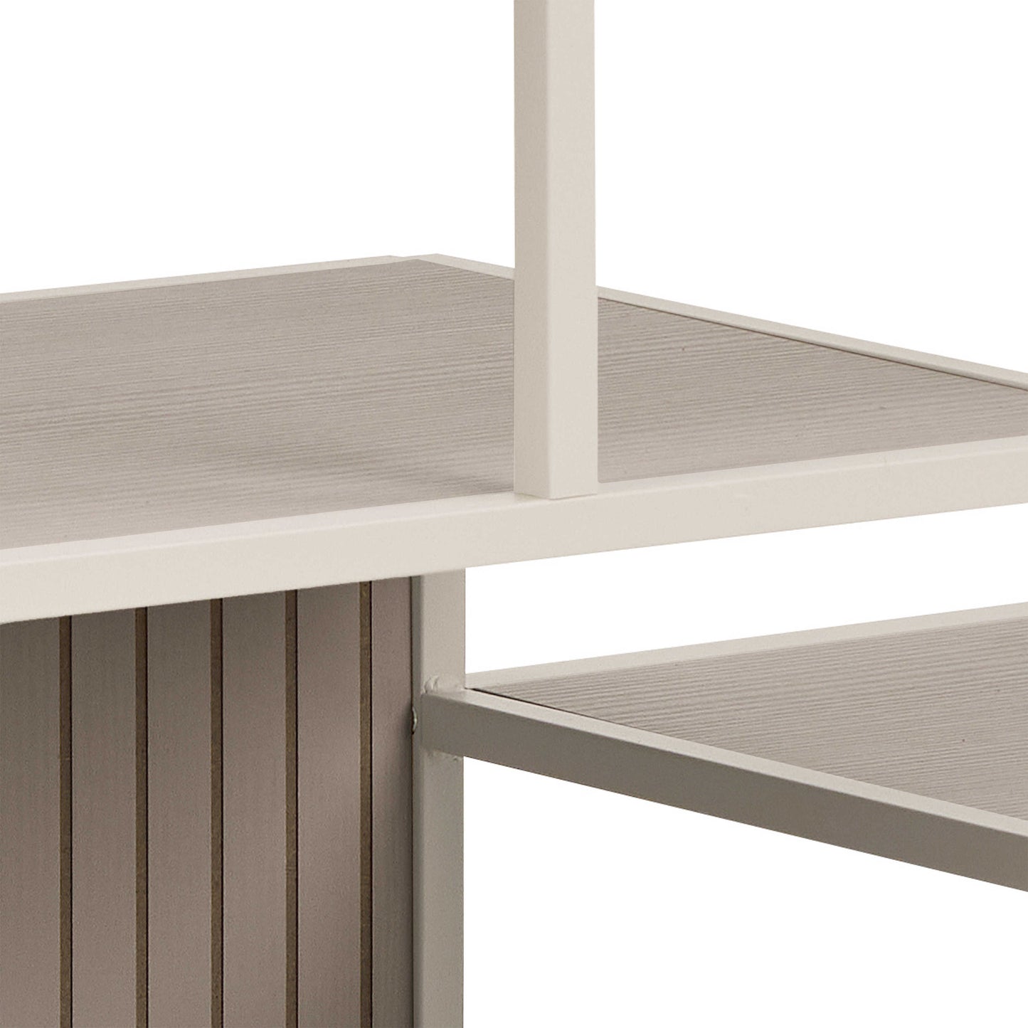 Paris Wide Grey Metal Bookcase 4 Shelves