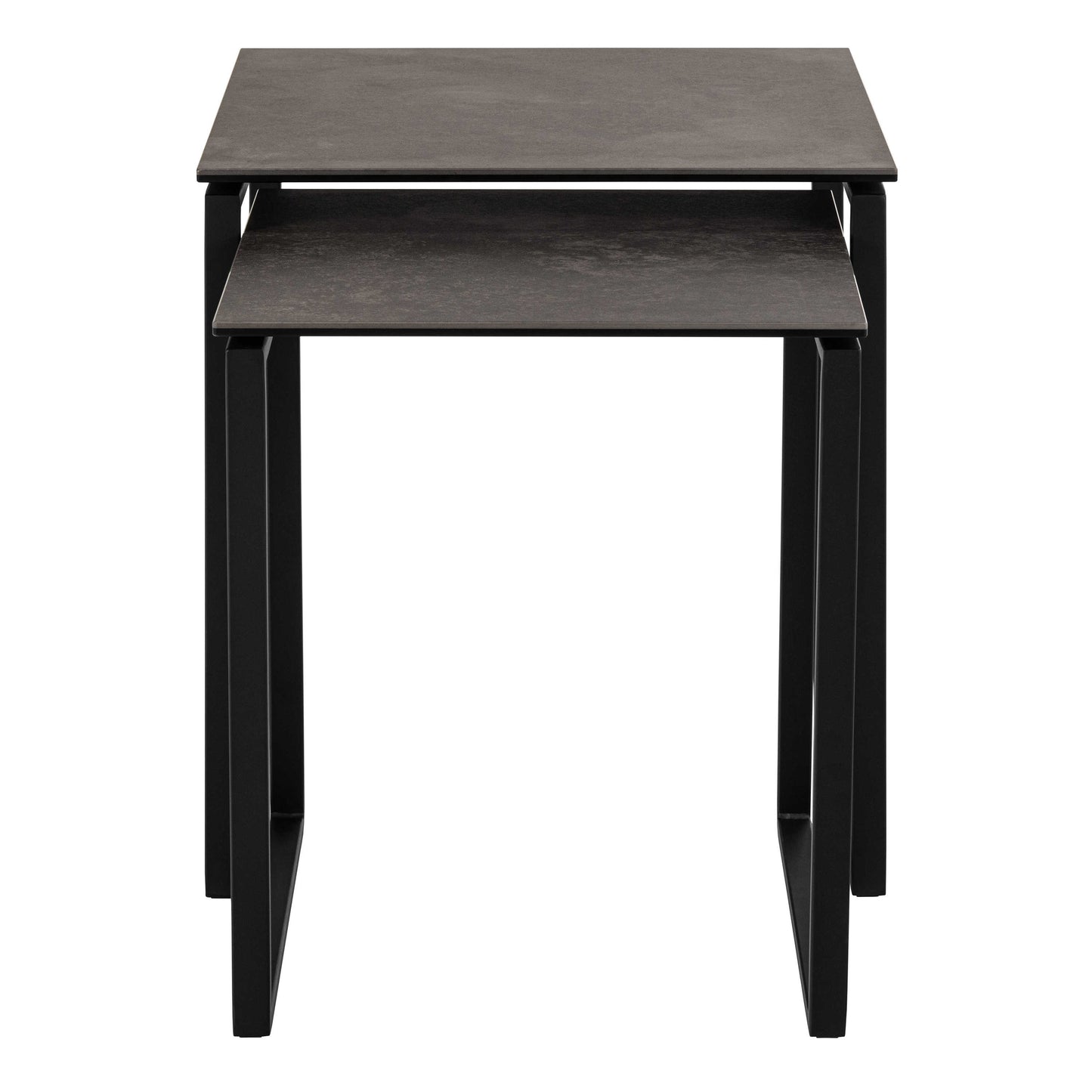 Durban Square Black Ceramic Nesting Coffee Table Set