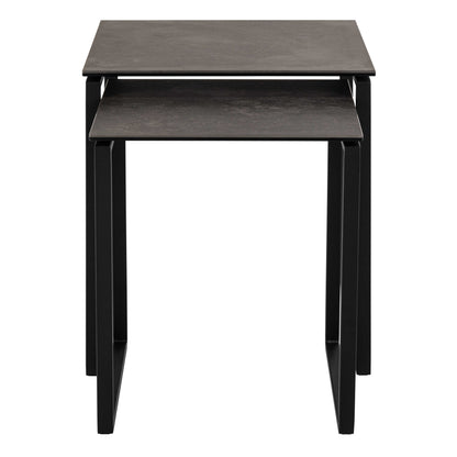 Durban Square Black Ceramic Nesting Coffee Table Set