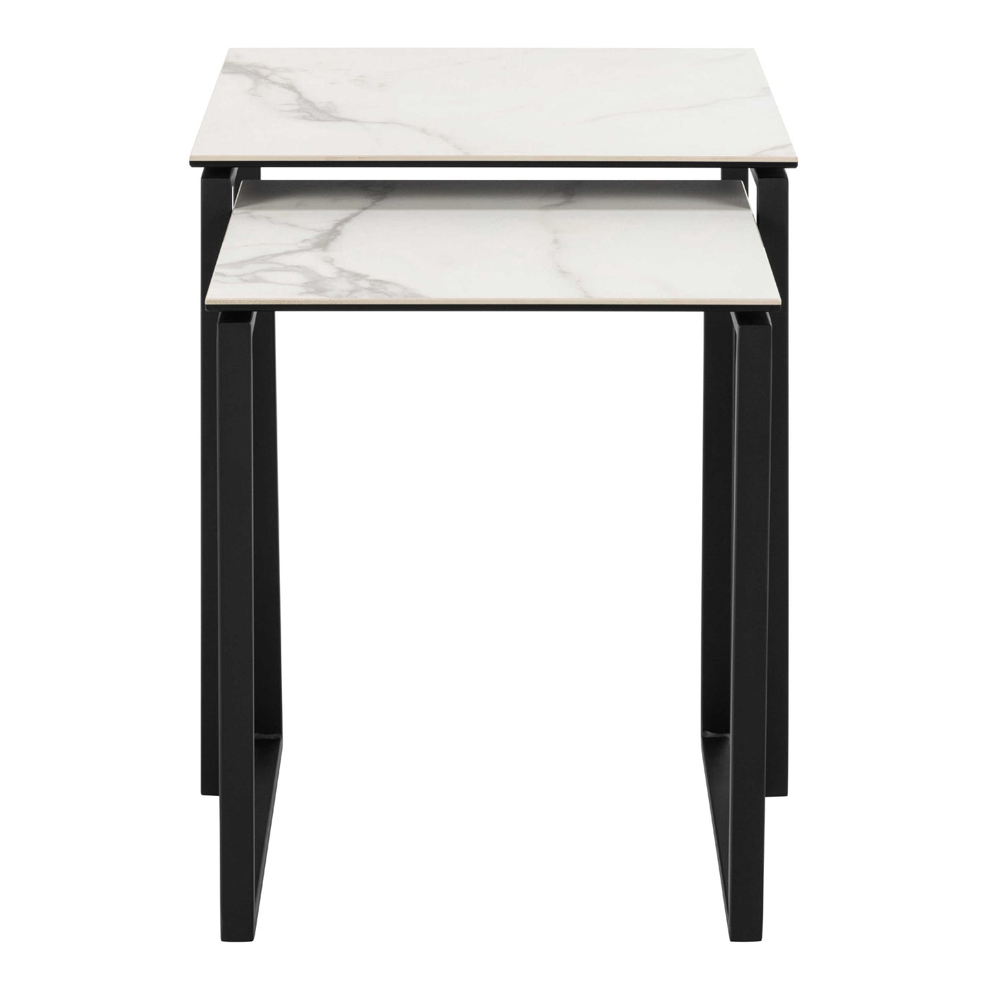 Durban Square White Ceramic Nesting Coffee Table Set