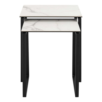 Durban Square White Ceramic Nesting Coffee Table Set