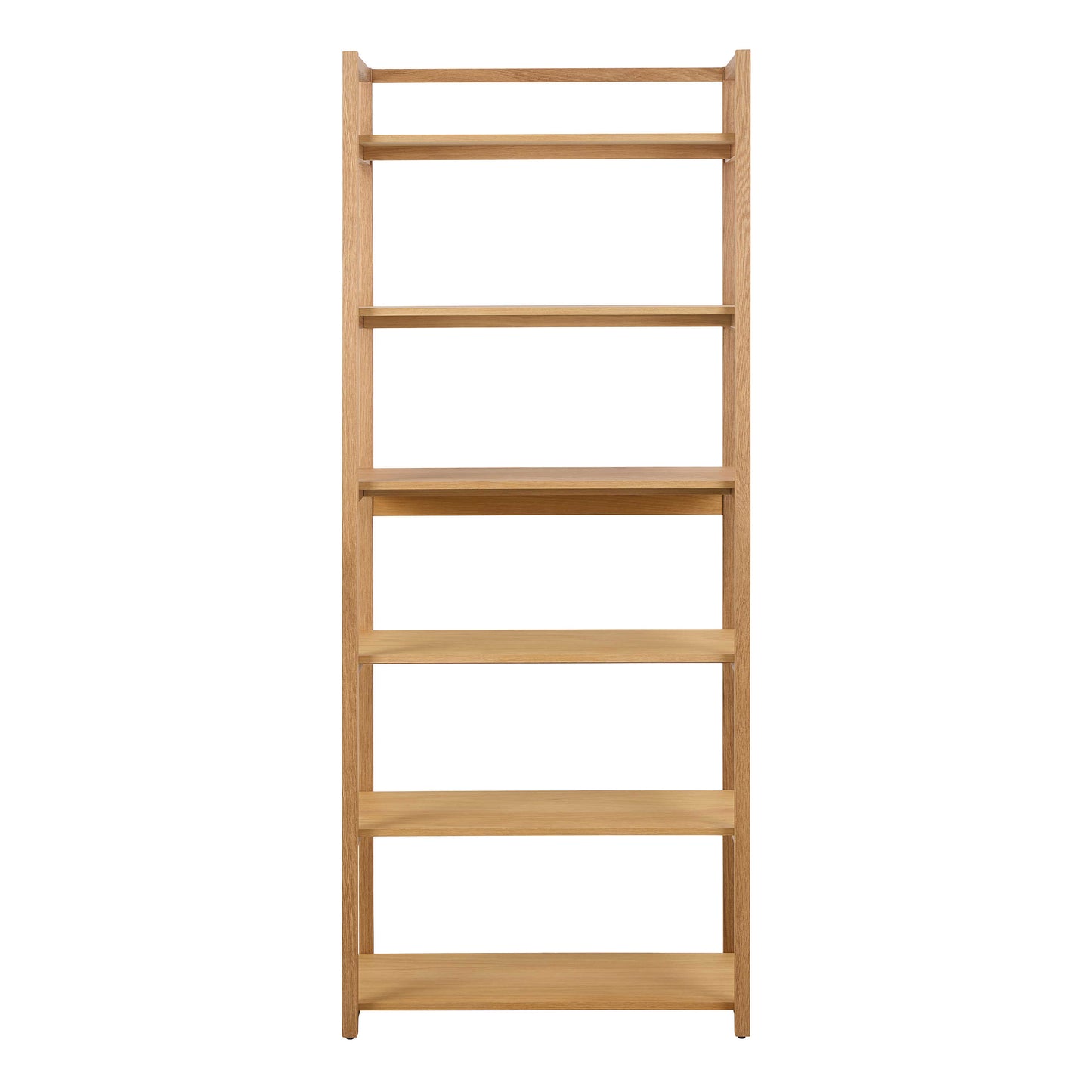 Kigali Rectangular 6 Shelves Oak Bookcase