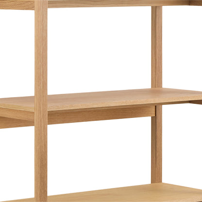 Kigali Rectangular 6 Shelves Oak Bookcase