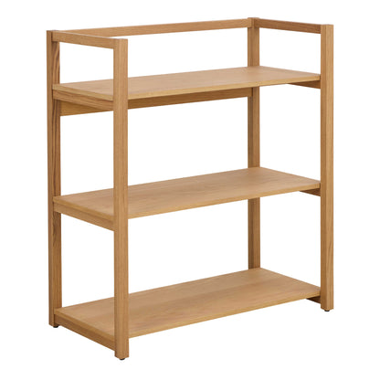 Kigali Rectangular 3 Shelves Oak Bookcase