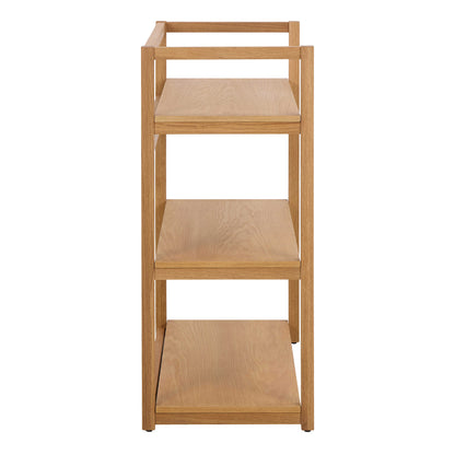 Kigali Rectangular 3 Shelves Oak Bookcase