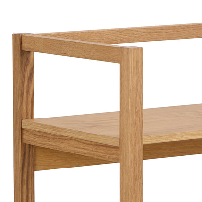 Kigali Rectangular 3 Shelves Oak Bookcase