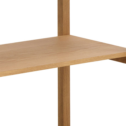 Kigali Rectangular 3 Shelves Oak Bookcase