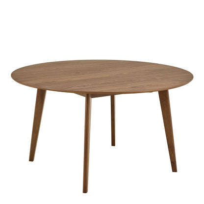 Saffron Large Round Walnut Wood Effect Dining Table