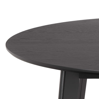 Marseille Round Black Oak Veneer Dining Table 120cm