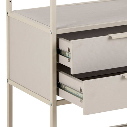Fort Worth Grey Storage Unit 2 Drawers 3 Shelves