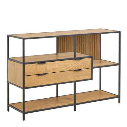 Galway Wild Oak Bookcase with 3 Shelves and 2 Drawers