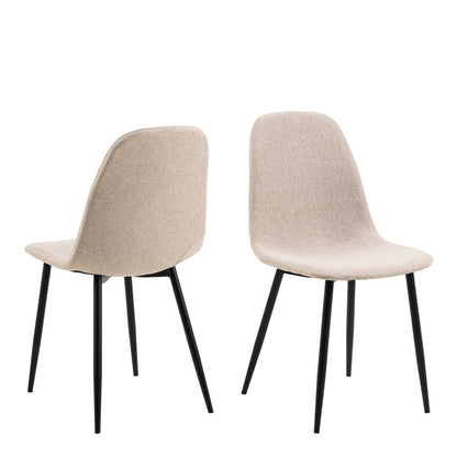 Set of 4 Havdrup Beige Upholstered Dining Chairs