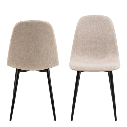 Set of 4 Havdrup Beige Upholstered Dining Chairs