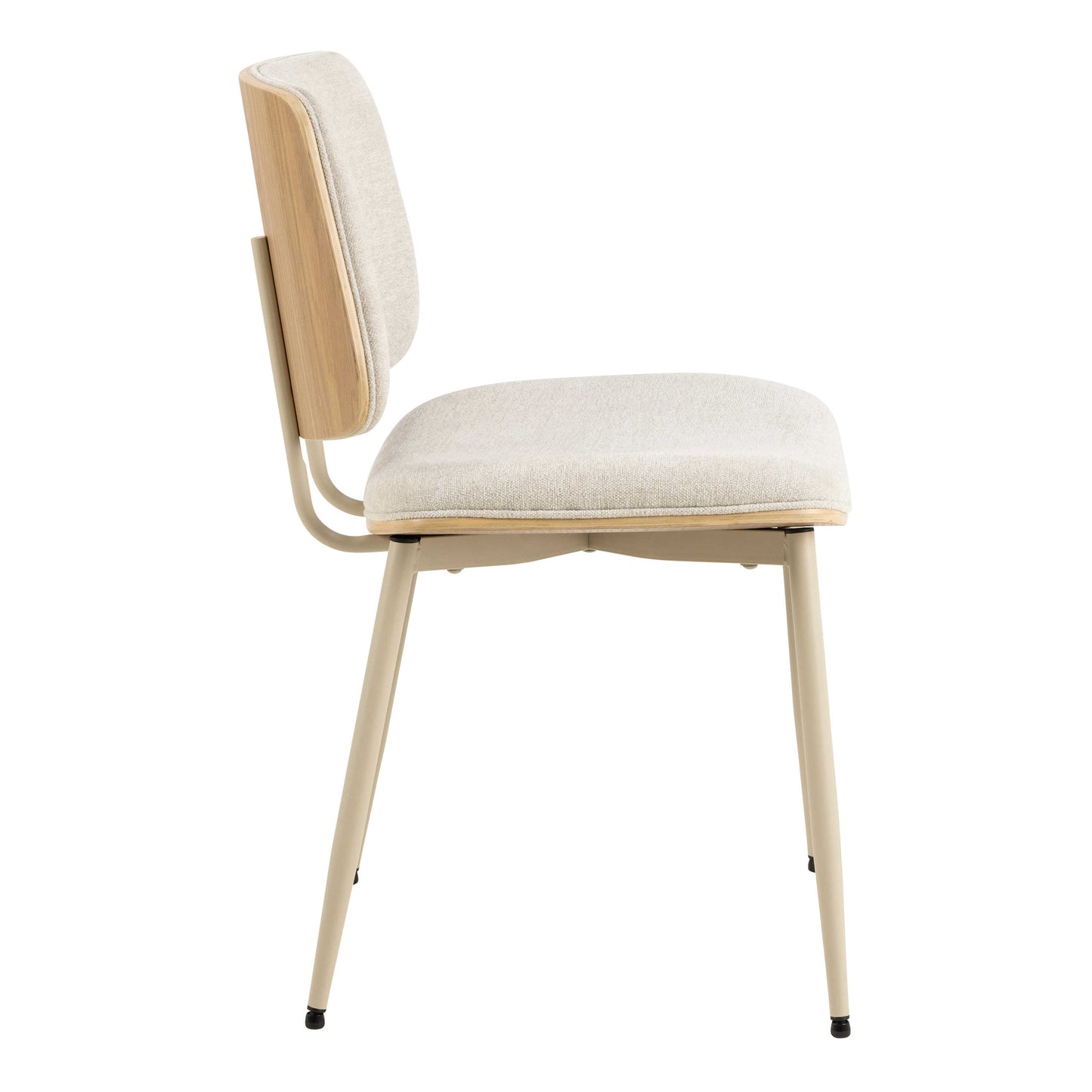 Set of 2 Nairobi Dining Chair Beige Chenille and Oak Veneer