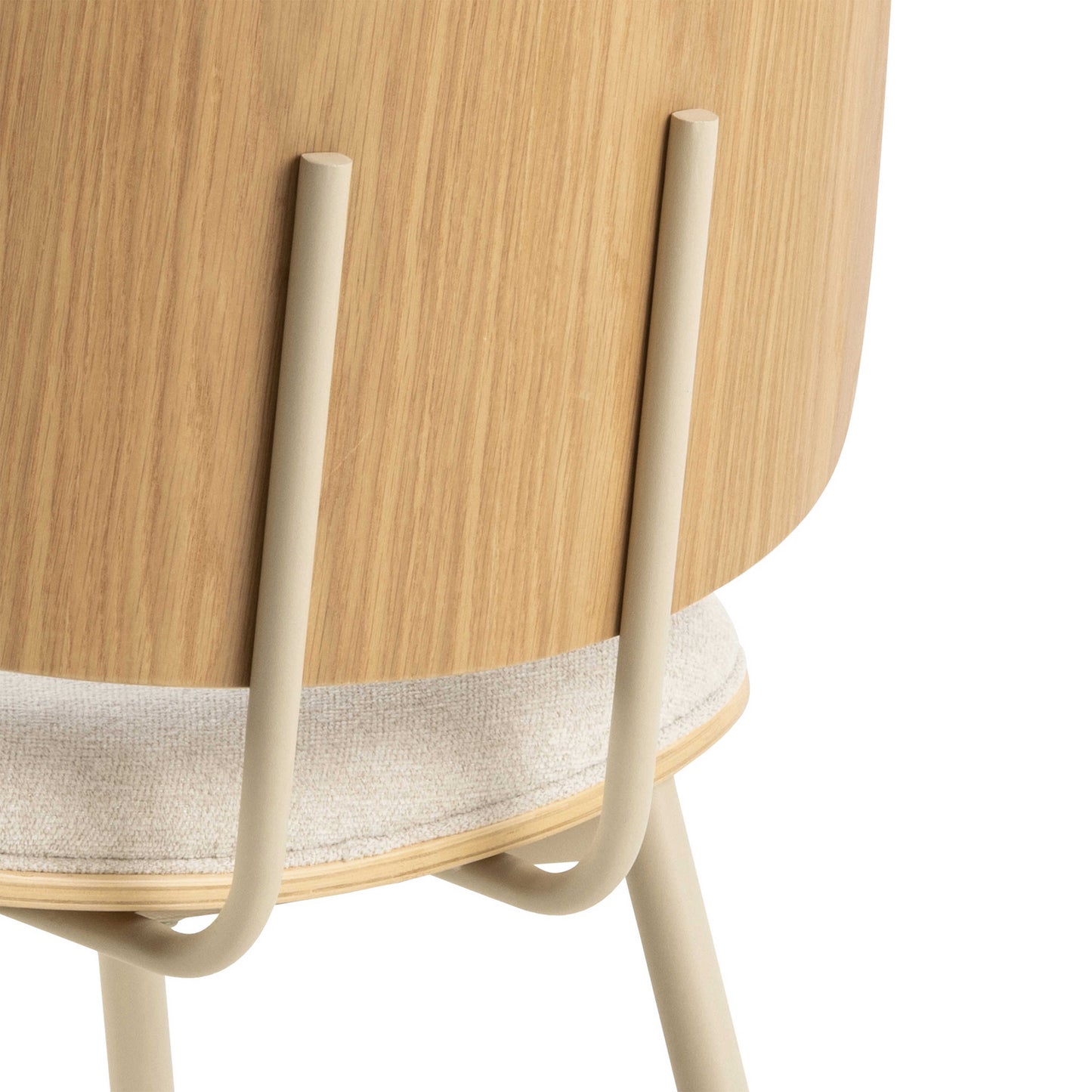 Set of 2 Nairobi Dining Chair Beige Chenille and Oak Veneer