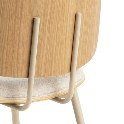 Set of 2 Nairobi Dining Chair Beige Chenille and Oak Veneer