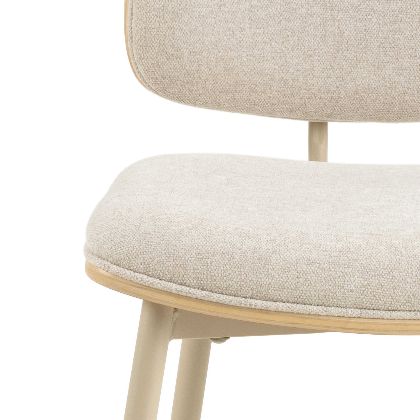 Set of 2 Nairobi Dining Chair Beige Chenille and Oak Veneer