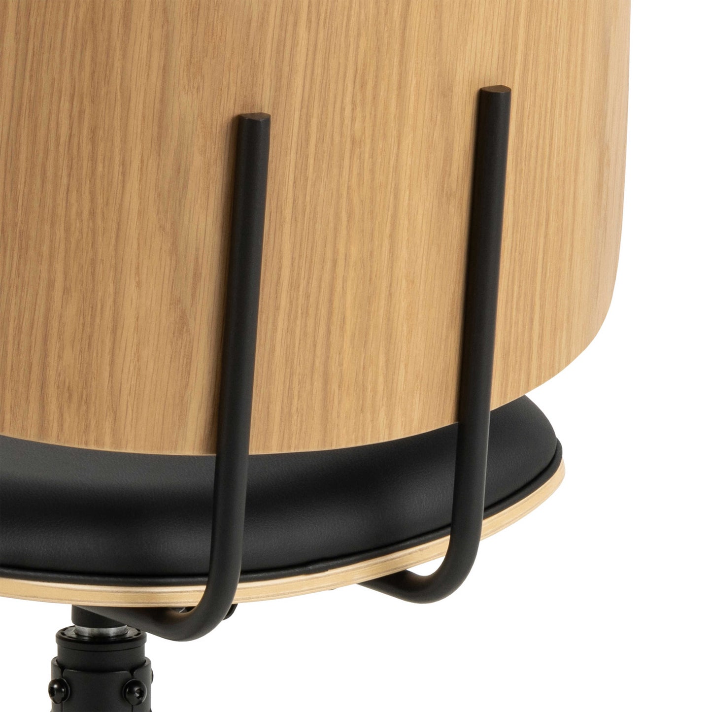 Set of 2 Nairobi Swivel Dining Chairs Black Veneer and Faux Leather