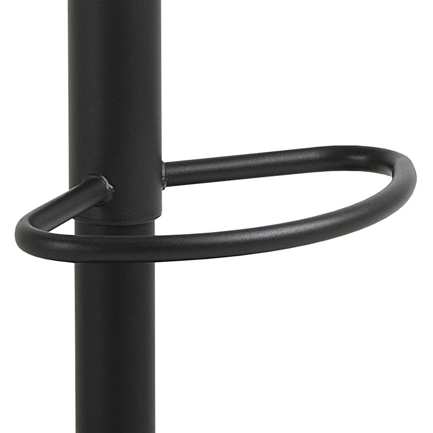 Set of 2 Nairobi Swivel Bar Stool Black Leather and Oak Veneer With Height Adjustable