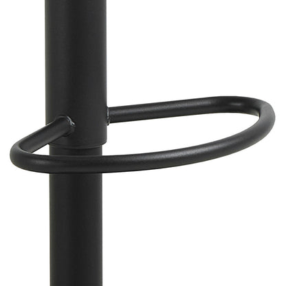Set of 2 Nairobi Swivel Bar Stool Black Leather and Oak Veneer With Height Adjustable