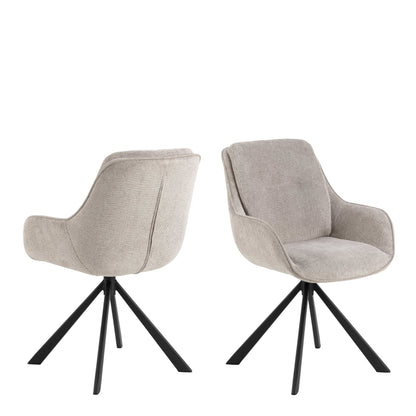 Pebbleseed Set of 2 Sand Upholstered Swivel Dining Chair