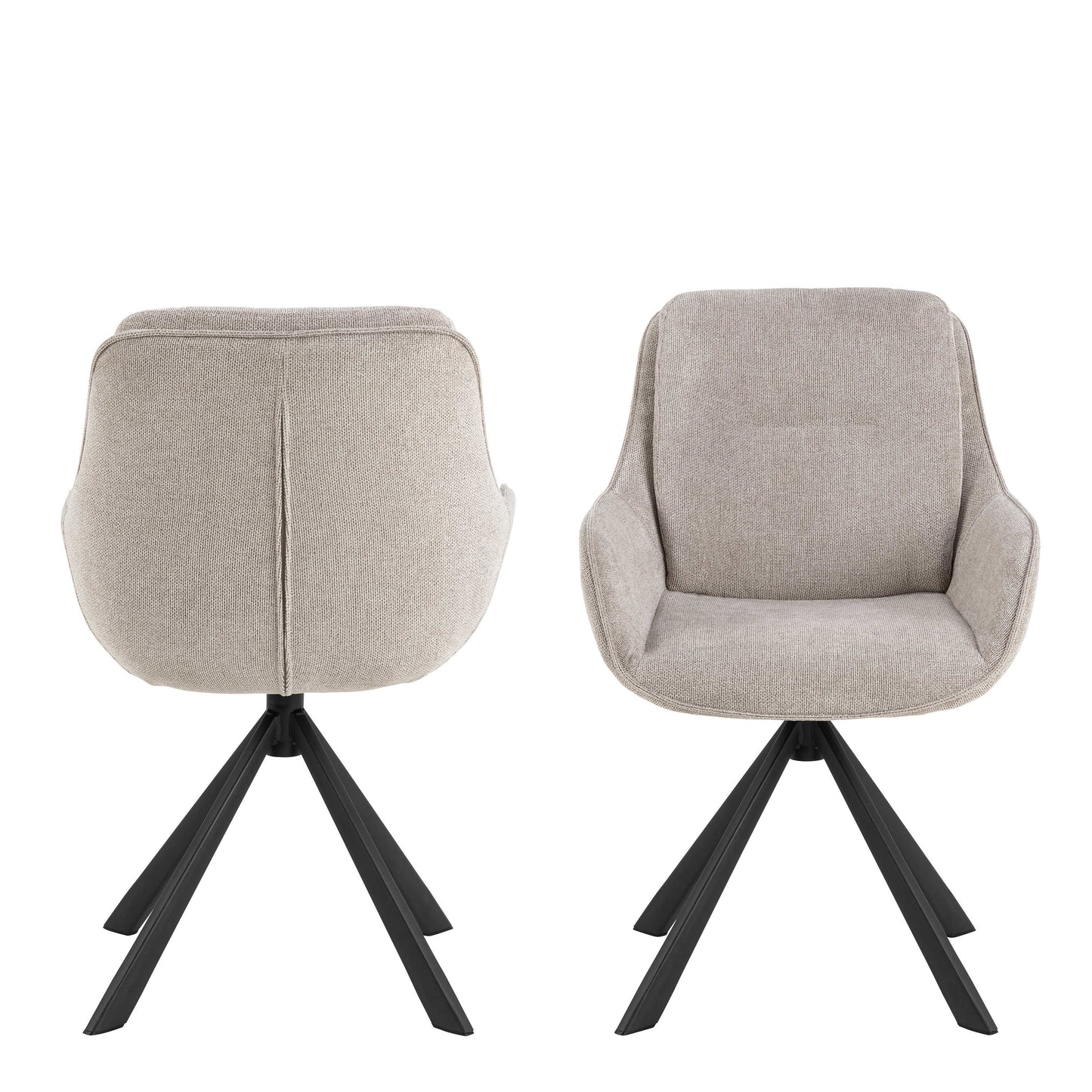 Pebbleseed Set of 2 Sand Upholstered Swivel Dining Chair