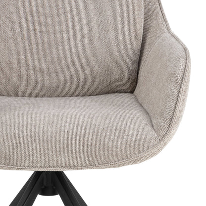 Pebbleseed Set of 2 Sand Upholstered Swivel Dining Chair