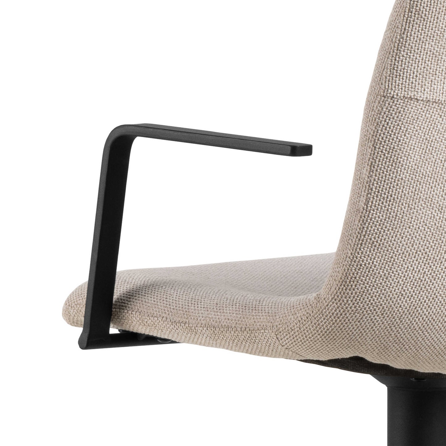 Set of 2 Bamako Swivel Beige Chenille Bar Stool Adjustable Height