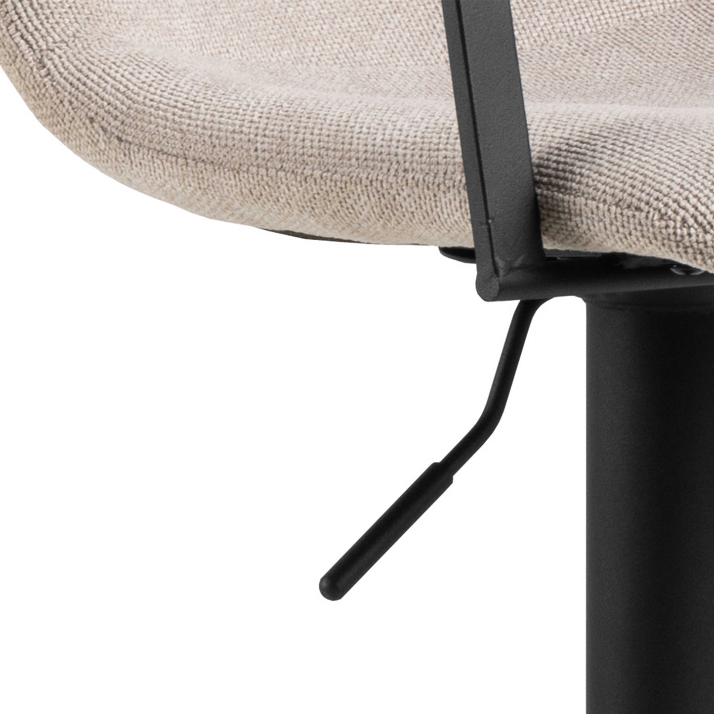 Set of 2 Bamako Swivel Beige Chenille Bar Stool Adjustable Height